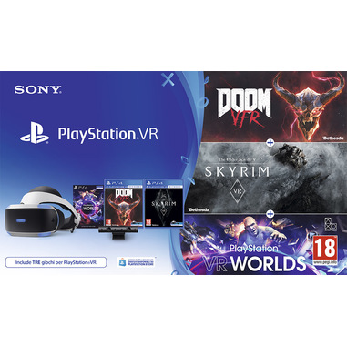Sony PlayStation VR - Tri-Pack Occhiali immersivi FPV 600 g Nero, Bianco