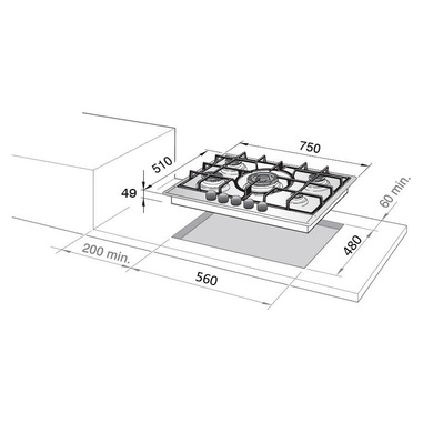 Piano Cottura DE LONGHI a Gas 5 Fuochi 75 cm Colore Inox cod: SLF575LX -  Bigstockshop - The Best of market