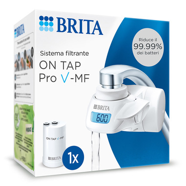 Brita Sistema filtrante dell'acqua ON TAP Pro V-MF con 1x filtro (600L) - per acqua priva di batteri al 99,99% & gusto migliore