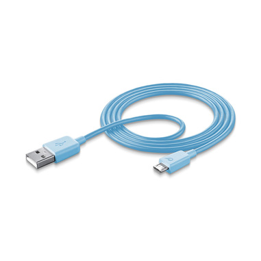 Cellularline Data Cable #Stylecolor - Micro USB Cavo per la ricarica e sincronizzazione dei dati colorato Blu