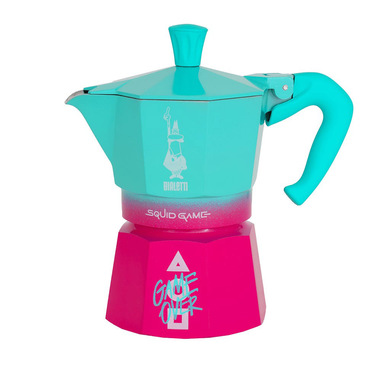 Bialetti Squid Game Moka Verde, Rosa, Bianco
