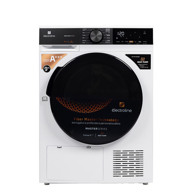 Electroline ELNWRTMDDM9AAAWH asciugatrice Libera installazione Caricamento frontale 9 kg A+++ Bianco