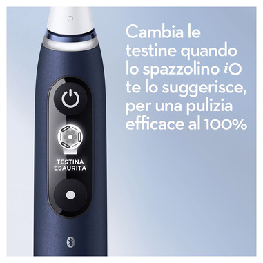 Oral-B iO Spazzolino Elettrico Ricaricabile 7S Blu, 2 Testine, 1 Custodia  Da Viaggio, 1 Spazzolino