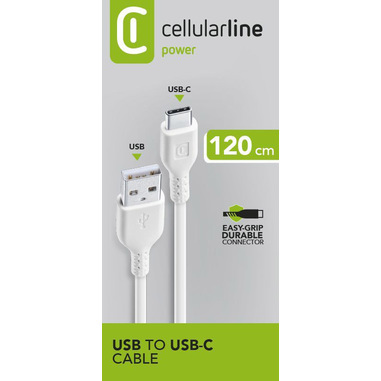 Cellularline Power Cable 120cm - USB-C Cavo USB-C per ricarica e trasferimento dati