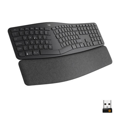 Logitech ERGO K860 Wireless Split Keyboard - Tastiera Ergonomica Wireless, Poggiapolsi, Connettività Bluetooth e USB, Compatibile con Windows e Mac