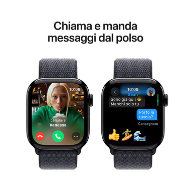 Apple Watch Series 10 Serie 10 GPS 42mm Cassa in Alluminio color Jet Black con Sport Loop