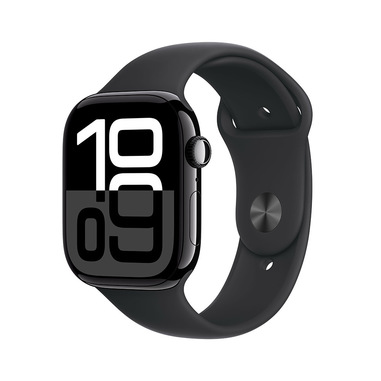 Apple Watch Series 10 Serie 10 GPS 46mm Cassa in Alluminio color Jet Black con Nero Sport Band – M/L