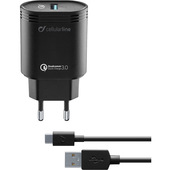 cellularline usb charger kit 18w - usb-c - huawei, xiaomi, wiko, asus and other smartphone