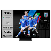 tcl c80 series tv mini led 4k 75" 75c809 144hz onkyo google tv