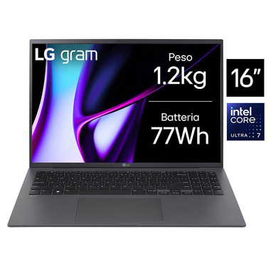 LG Gram 16" - 16Z90S - Intel® Core™ Ultra 7 155H, 16GB RAM, 512GB SSD, 16", 1.1kg, Windows 11 Home, Nero