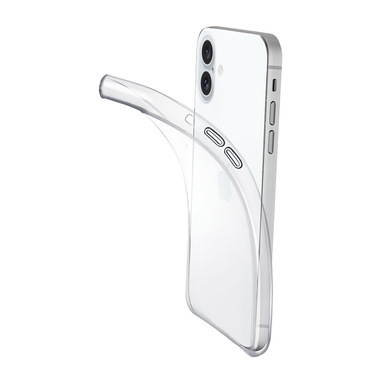 Cellularline Fine - iPhone 16 Plus Cover in gomma morbida ultra sottile e trasparente