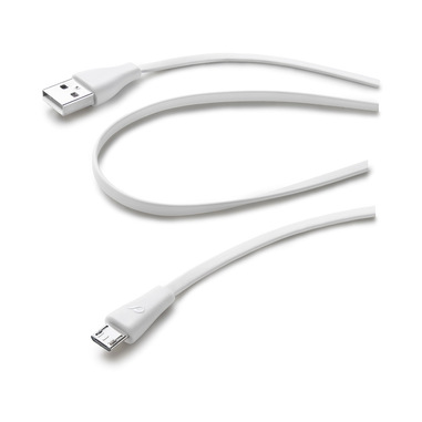 Cellularline USB Data Cable Color - Micro USB Cavo dati colorato e in materiale antigroviglio Bianco