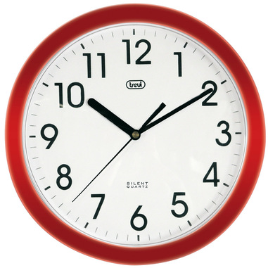 Trevi OM3301 Parete Quartz clock Cerchio Rosso, Bianco