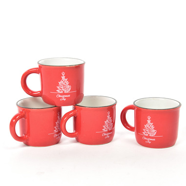 Mercury 57429 tazza Rosso, Bianco Caffè 4 pz