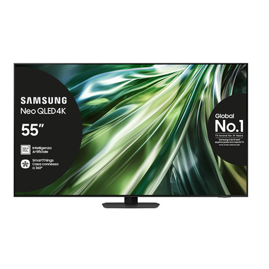 Samsung Smart TV 55” QE55QN90DATXZT Neo QLED 4K Mini LED Titan Black 2024, Processore NQ4 AI GEN2, Tecnologia Quantum Matrix, Neo Slim Design, Dolby Atmos