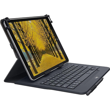 Logitech Universal Folio Cover iPad o Tablet con Tastiera Bluetooth Wireless, Per la maggior parte dei tablet da 9-10", iOS, ‎Android, Windows, ‎Italiano Qwerty, Nero