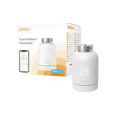 Imou Valvola Termostatica con 6 adattatori di montaggio, con rilevamento finestra aperta, protezione congelamento, programmabile e compatibile con Alexa e Google.