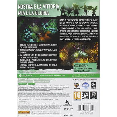 Deep Silver Sacred 3 First Edition X360 Standard+DLC ITA Xbox 360