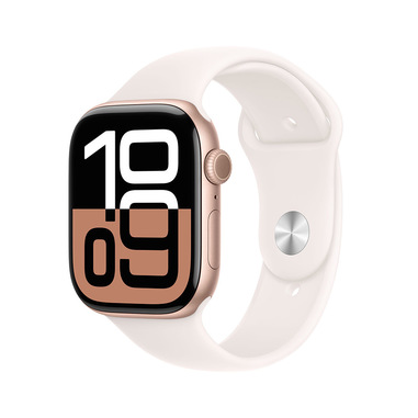 Apple Watch Series 10 Serie 10 GPS 46mm Cassa in Alluminio color Oro Rosa con Light Blush Sport Band - M/L