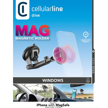 Cellularline Touch Mag Suction Cup Supporto smartphone da auto magnetico per sistema MagSafe