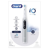 oral-b io spazzolino elettrico ricaricabile 6s grigio, 2 testine, 1 custodia da viaggio, 1 spazzolino