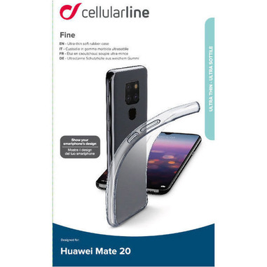 Cellularline Fine - Mate 20 Cover in gomma morbida ultra sottile e trasparente Trasparente