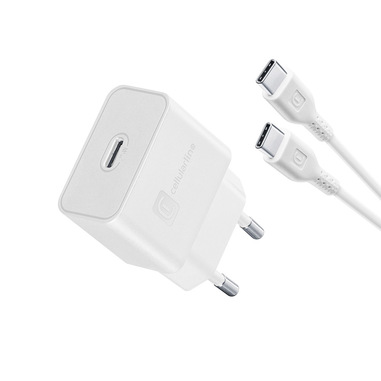 Cellularline Super Fast Charger Kit 25W - USB-C to USB-C - Samsung Caricabatterie da rete Super Fast Charge PD 25W con cavo USB-C to USB-C