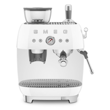 Smeg Macchina da Caffè Espresso Manuale con macinacaffè integrato 50's Style – Bianco LUCIDO – EGF03WHEU