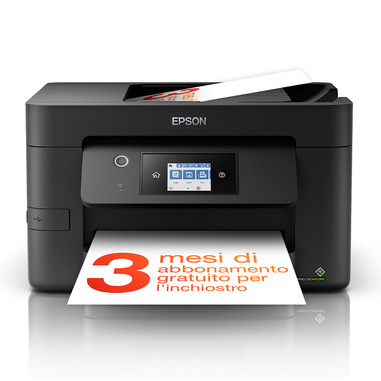 Epson WorkForce Pro WF-3825DWF, stampante multifunzione A4 getto d'inchiostro (stampa, scansione, copia), Display LCD 6.8cm, WiFi Direct, 3 mesi inchiostro incluso con ReadyPrint