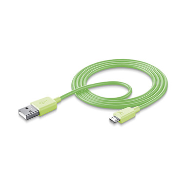 Cellularline Data Cable #Stylecolor - Micro USB Cavo per la ricarica e sincronizzazione dei dati colorato Verde