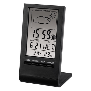 Hama Termometro LCD con igrometro "TH-100",orologio, calendario,fasi lunari,previsioni del tempo