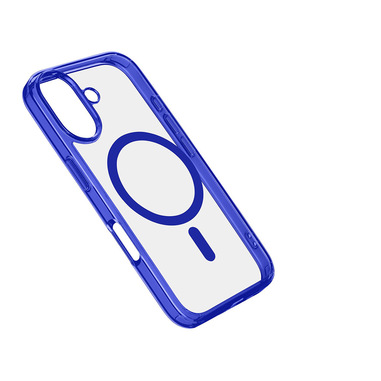 Cellularline Iconic Mag - iPhone 16 Custodia trasparente con bordi colorati compatibile con ecosistema Magsafe