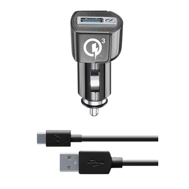 Cellularline USB Car Charger Kit 18W - USB-C - Huawei, Xiaomi, Wiko, Asus and other smartphone