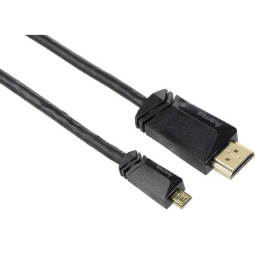 Hama Cavo HDMI-A M/HDMI-D (micro) M, 1,5 metri, Hdmi High Speed with Ethernet, connettori dorati, 3 stelle, standard 2.0