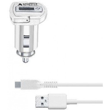 Cellularline Adaptive Fast Car Charger Kit 15W - USB-C - Samsung Caricabatterie da auto adattivo Fast Charger 15W con cavo USB-C Bianco
