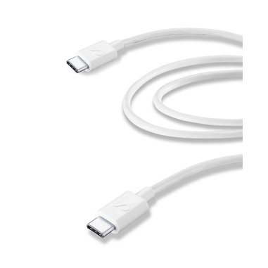 Cellularline USB Cable Home - USB-C||USB-C Cavo da USB a USB-C per la ricarica e sincronizzazione dati Bianco
