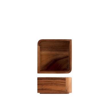 H&H Lifestyle Coppa in legno Acacia forma quadrata cm 15xh17