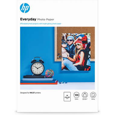 HP Carta fotografica Everyday, lucida, 200 g/m2, A4 (210 x 297 mm), 100 fogli