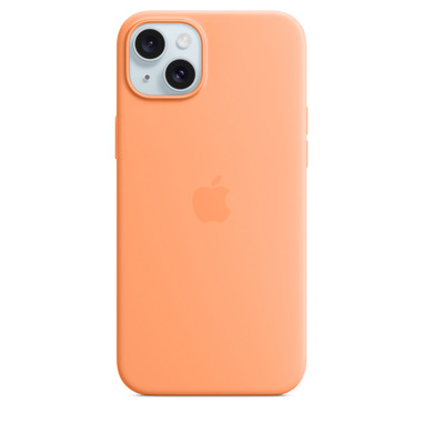 apple custodia magsafe in silicone per iphone 15 plus - aranciata
