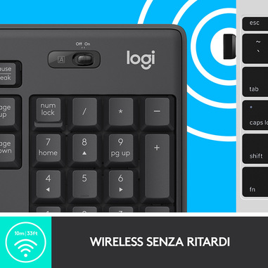 Logitech MK295 Kit Mouse e Tastiera Wireless – Tecnologia SilentTouch, Tastierino  Numerico, Tasti Scelta Rapida, Tracciamento Ottico Avanzato, Ricevitore USB  Nano, Senza Lag, Meno 90% di Rumore