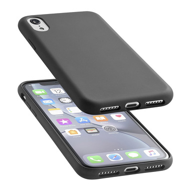 Cellularline Sensation - iPhone XR Custodia in silicone soft touch Nero