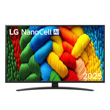 lg nanocell ai 43nano81a6a tv serie nano81 43'' 4k, α7 gen8, hdr10, 20w, 3 hdmi con game optimizer, smart tv webos 25