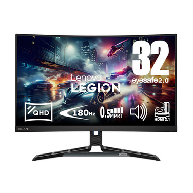 lenovo legion r32qc-30 - monitor gaming 31.5" va curvo 1500r qhd 2560x1440 0 180hz 0.5ms - speakers amd freesync + vesa adaptivesync 2xhdmi 2.1 + 1xdp 1.4 - stand height + tilt + swivel cavo dp incluso