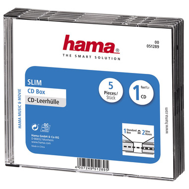 Hama Custodia CD slim - 5pz.