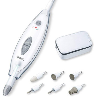 Beurer MP 41 - Fresa elettrica per Unghie con 7 Accessori Professionali per Manicure e Pedicure in zaffiro e feltro per accorciare, limare, modellare e curare unghie e cuticole, 4,600 giri/min