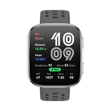 Amazfit Bip 6 Charcoal 5 cm (1.97") AMOLED Digitale 390 x 450 Pixel Touch screen Argento GPS (satellitare)