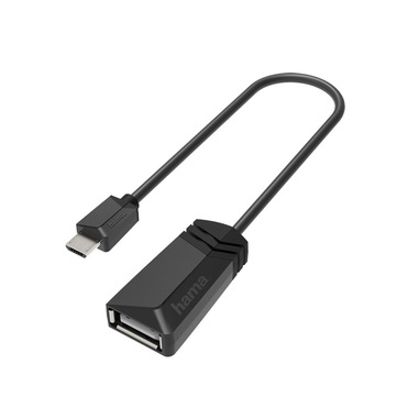 Hama Cavetto adattatore per tablet USB A 2.0 F/USB Micro B 2.0 M, OTG, 0,15metri, nero