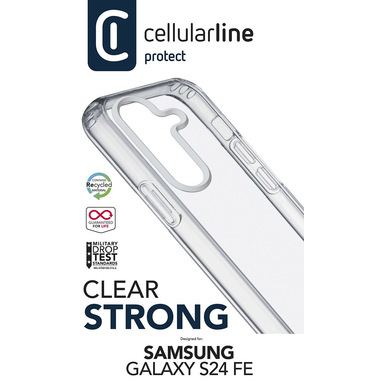 Cellularline Clear Strong - Galaxy S24 FE Custodia rigida con bordi in gomma