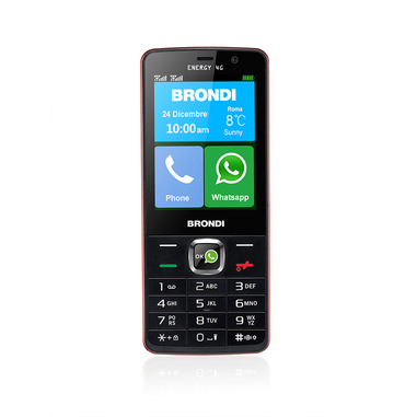 Brondi Energy 4G 7,62 cm (3") 113 g Nero, Rosso Telefono di livello base