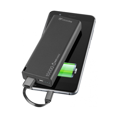 Cellularline FreePower Slim 10000 - Universale Caricabatterie portatile ultrasottile Nero